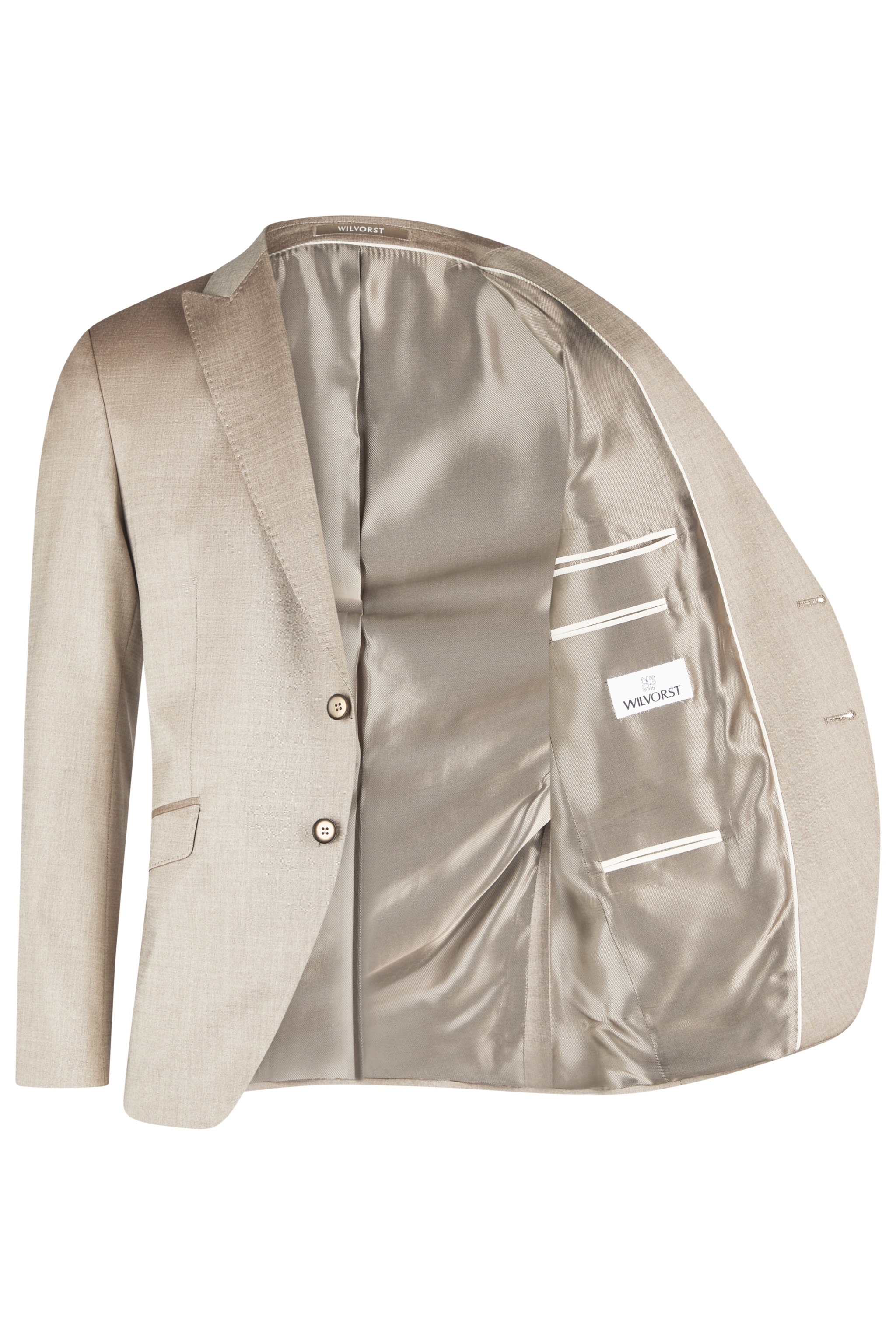 hochzeitsrausch Brautmoden - Wilvorst Bräutigam-Anzug in elegantem Beige mit edlem Innenfutter für die Hochzeit
