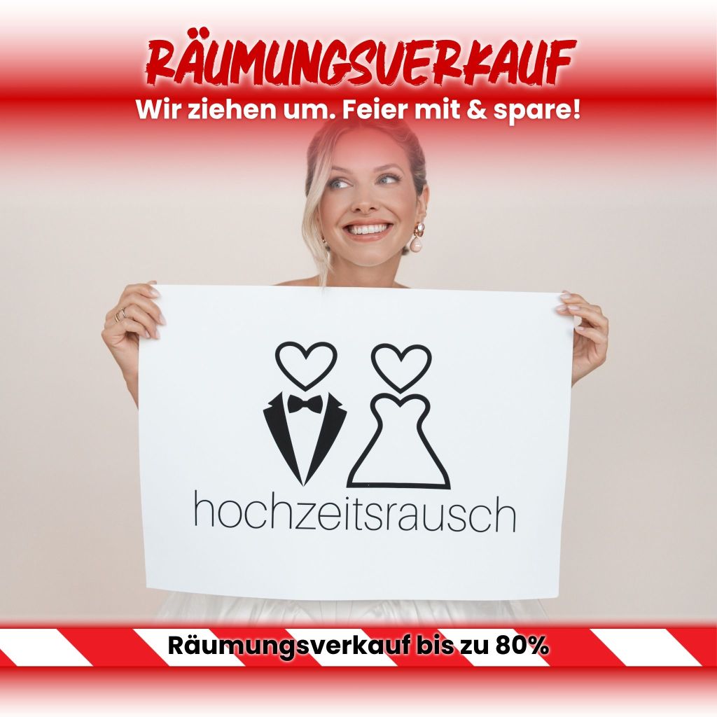 Räumungsverkauf wegen Umzug — feier mit & spare bis zu 80%